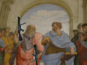 Platão com metralhadoras
